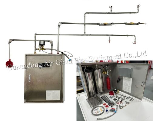 Kalite  Double Bottle Kitchen Hood Fire Suppression System with 183°C Thermal Activation and 12L Fire Suppression Agent fabrika