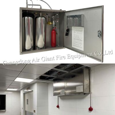 Kalite  Double Bottles Commercial Kitchen Hood Fire Suppression System For Grease Ducts fabrika