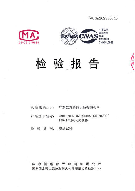 Çin Guangdong Air Giant Fire Equipment Co.,Ltd. Sertifikalar